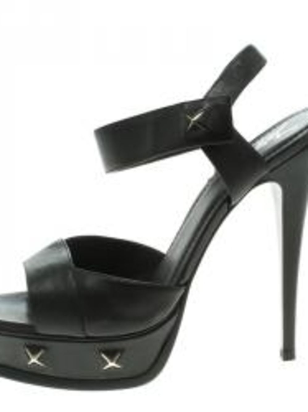YSL Saint Laurent Paris Black Studded Leather Platform Sandals Size 38